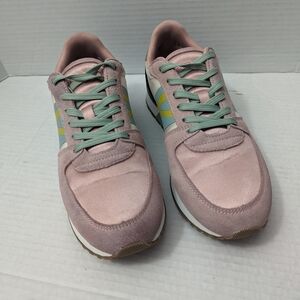 Tretorn Women's Suede Loyola 2 Lace Up Sneaker Shoes Pink- Green Size 6.5 M